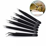 Precision Tweezers Set Stainless Steel Craft Jewellery Electronics Repair Tools