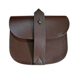 Genuine Leather Ammo Pouch Brown Sam Browne Belt Military Police Duty Pouch 6x5"