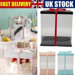 Large Clear PVC Gift Box Cake Candy Packaging Transparent Boxes Wedding Favors