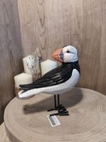 Hand Carved Painted Wooden Bird ~ Atlantic Puffin 21cm Tall