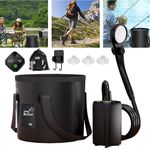 Camping Shower with Pump, Collapsible Bucket  Portable Outdoor Shower Kit NEW