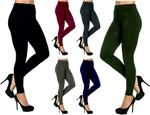 Womens Leggings Ladies FLEECE LINED Black Tummy Control High Waist Size NEW