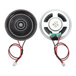 2 Pcs 8 Ohm Small Speaker, 0.5W 40mm OD Metal Shell Round Magnet Tiny Speaker