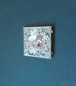 Compact Antique Gold Vintage Vanity Double Pocket Mirror Victorian Design VGC