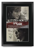 Spy Game Movie Film Poster Cast Signed Printed Autograph A3 Framed Memorabilia
