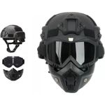 Military Tactical MICH Helmet ABS Full Face Airsoft Mask Goggles NVG Mount Gear