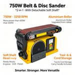 750W Electric Belt + Disc Sander 2in1 Linisher Bench Large Table Metal Wood Sand