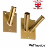 Flagpole Flag Pole Holder Wall Bracket Yellow Zinc Plated for 1 or 2 Flags