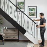 White Primed MD Iron Handrail or Baserail-For Iron Square Spindles-Infills inc.