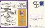 RAF Flown DFC FDC Hand Signed by 3 Martin Withers Ken Batchelor Herbert Rigby