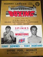 TERRY SPINKS V HOWARD WINSTONE @ WEMBLEY 2ND MAY 1961 BOXING PROGRAMME 