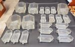 21 VINTAGE GLASS SCOOPS  SPICE DRAWERS          FREE UK POSTAGE