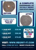 Potato Peeler DIY Regritting/ Reline Kit 28 LB Half Bag,Supplier To The Trade