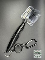 Golf Club Cleaning Brush and Groove Cleaner with Retractable Clip Black