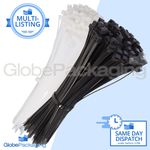 HIGH TENSILE NYLON CABLE ZIP TIES - SMALL LONG THIN & THICK *ALL SIZES/QTY'S*