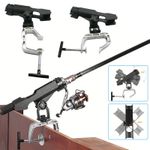 2x Fishing Rod Holder w/ Clamp Dual-use 360° Adjustable for Boat Kayak Canoe