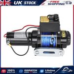 Electric Winch 12v 4500lb/2041kg Fiber Rope & Twin Wireless Remote Workshop UK