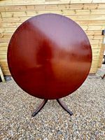 Large 48” Mahogany Tilt Top Round Dining Table  - Georgian Style