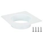 6" Duct Connector Flange Dryer Vent Wall Plate Straight Ducting Plate White