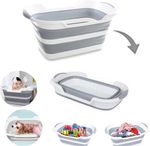 Folding Baby Shower Bathtub Portable Pet Dog Bath Tub Laundry Storage Basket