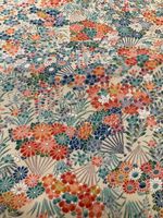 scraps, 14"x55" Japanese  kimono silk fabric/Chirimen crepe, cream white   RA33