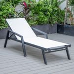 Garden Sun Lounger Aluminium Outdoor Patio Waterproof Heavy Duty 200cm