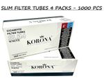KORONA SLIM premium EMPTY Cigarette Filter Tubes 1000 tubes-4 packs