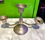 1940s Sterling Silver Elgin Silversmith Co Three Arm Vintage Candelabra