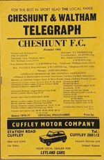 Cheshunt V Bishop’s Stortford - 1976/77 Herts Charity Cup 1R - 14th August 1976