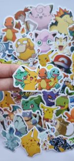 50 Pcs POKEMON Stickers PVC Waterproof Books Laptop Party Bags Water Bottle