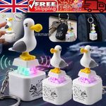 Seagull Mine Button Keychain, Fidget Clicker with Sound & Light Stress Relief