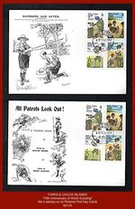 TURKS & CAICOS ISLANDS   "75th Anniv. World Scouting" - 4x stamps on 2x FD Card^