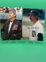 Tom Brookens and Rick Leach Autographed 3x5 Tigers