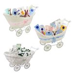 Newborn Boy & Girl Baby Shower Party Gifts Basket Hamper Small Wicker Stroller