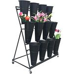 Flower Stand Shelf Display Stand Flower Shop Flower 3 Layers With 12 Buckets