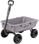 Poly Garden Steel Dump Cart Gorilla Carts 800 Pound Capacity Heavy Duty - Gray
