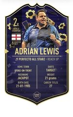Adrian Lewis  Small Signed Ultimate Card INC FREE P&P TO UK ONLY