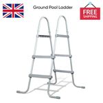 33 Inch Above Ground Pool Ladder Double Sided Durable Metal Frame Pool Step