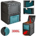 300L Composter Bin - Organic Eco Waste Compost Converter Garden Gardening