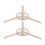 2Pcs Microwave Tray Roller Tripod PVC Beige Reusable Turntable Holder