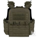 KRYDEX Plate Carrier Tactical Heavy Duty Vest Quick Release MOLLE Green