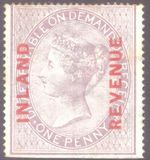 LOT #O180 - SG F8 - 1d Dull Reddish Lilac - Fiscal - Mounted Mint - 1860