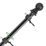 6FT Wall-Mounted Flag Pole Kit Telescopic Top Ball Flagpole Stainless Steel Yard
