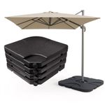 Cantilever Square Parasol Base Set of 4 Fillable Heavy Garden Umbrella Weights