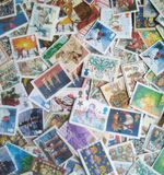 50 GB Commemorative older Christmas stamp bundle job lot on paper assorted