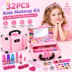 32PCS Kids Makeup Kit Washable Princess Set Real Cosmetics Case Gift Girls UK
