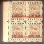 Fine QV British Guiana 1890 Inland Revenue double overprint block 1c on $2 MNH