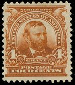 US Scott 303 Mint Hinged, Orange Brown, Fine - Very Fine, SCV $55.00