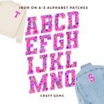 Iron On Alphabet Patches 6.5cm Bedazzle Gems Whimsy Maxxing Heat Transfer DTF