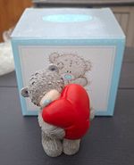 Me to You Tatty Teddy Bear Figurine Love & Hearts Holding Red Heart Boxed